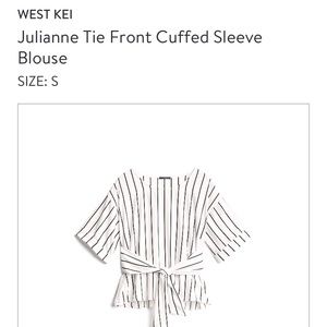 EUC West Kei Julianne Tie Front Blouse sz S